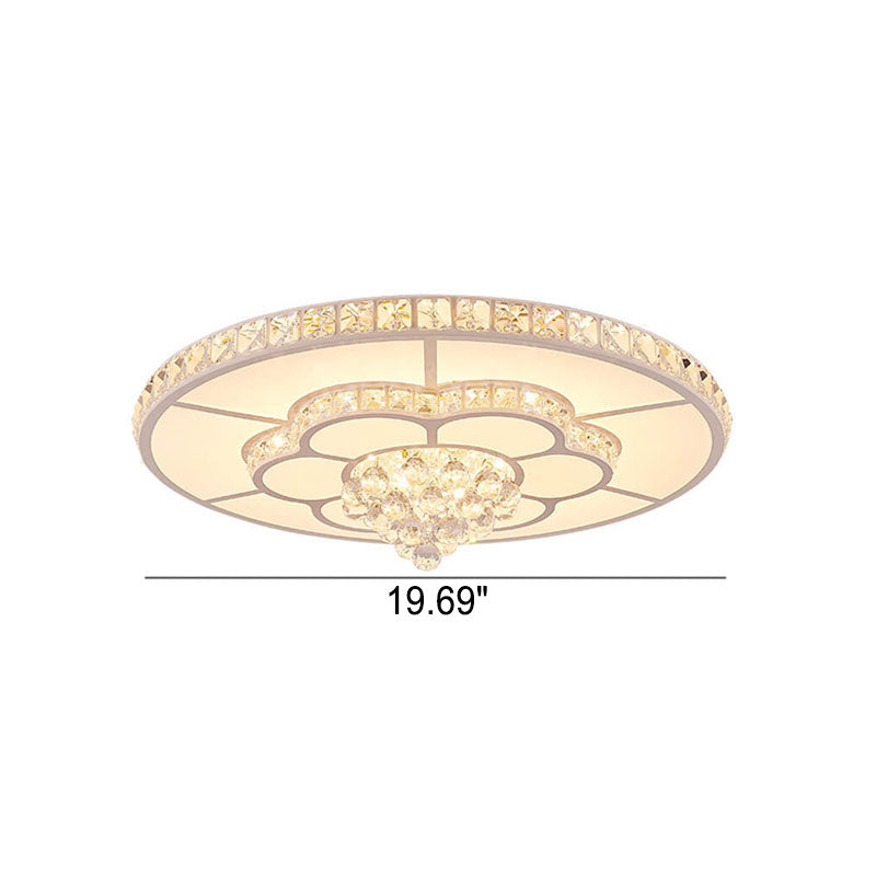 Crystalum Luxe LED Deckenleuchte | Moderner Kristall-Flush Mount | Dimmbare Luxusbeleuchtung