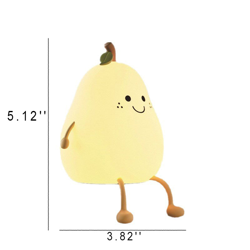 Pearlum Kreative LED Nachtlampe | Silikon Birnenform | USB-Tischleuchte | Sieben Farben Stimmungslicht