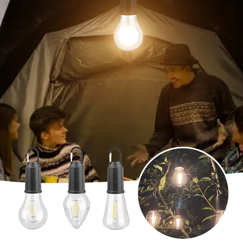 GlowCamp Outdoor Hängelampe | Typ-C Ladefunktion | Retro Glühbirnenlicht | Campingbeleuchtung 2023