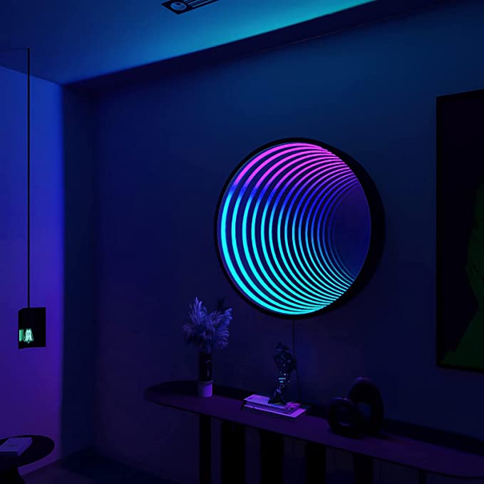 InfinityGlow 3D Unendlichkeitsspiegel Licht | LED Beleuchtung | Deko-Spiegel | Stimmungslicht