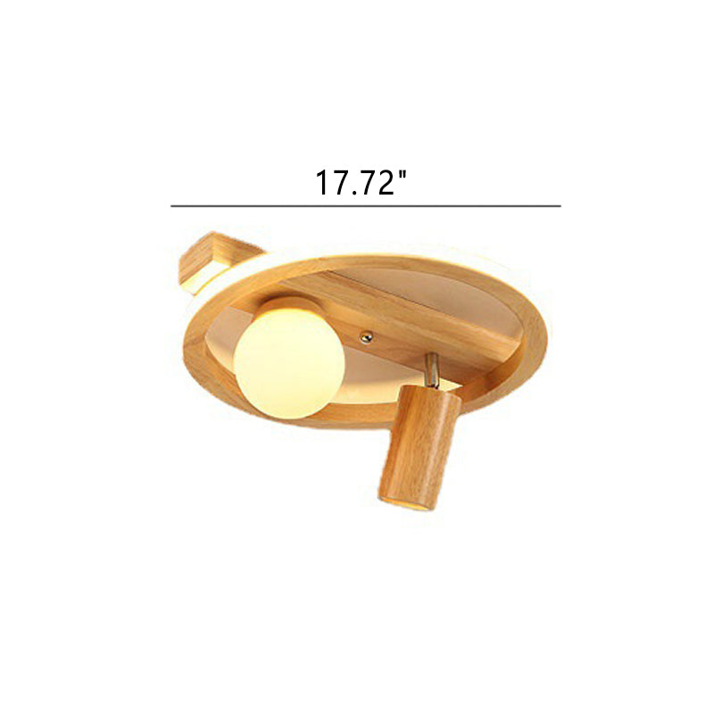 Velustra Nordic Holz LED Deckenleuchte | Modernes Design | Energieeffizient | Runde Holzlampe für Zuhause