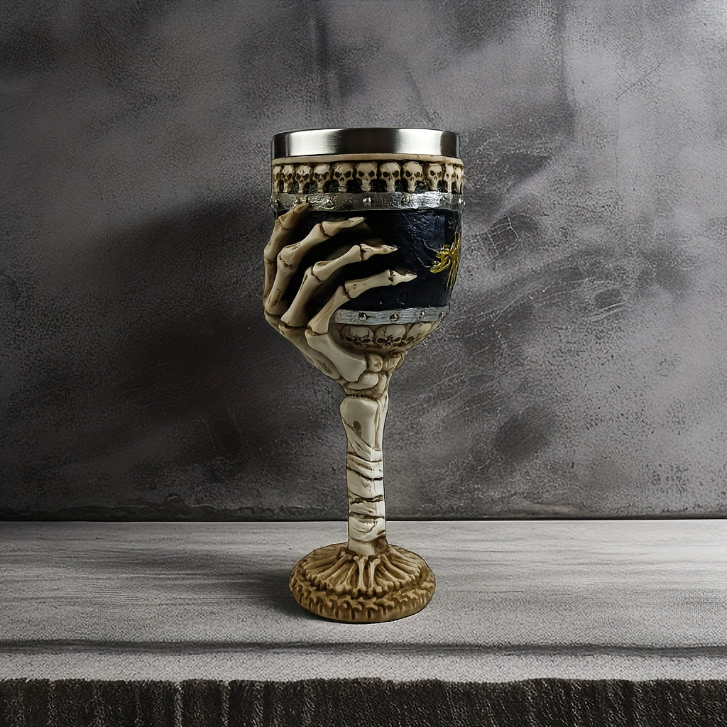 SkullGoblet Gothic Design Weinkelch | Skelett-Handgriff | 200ml Kapazität