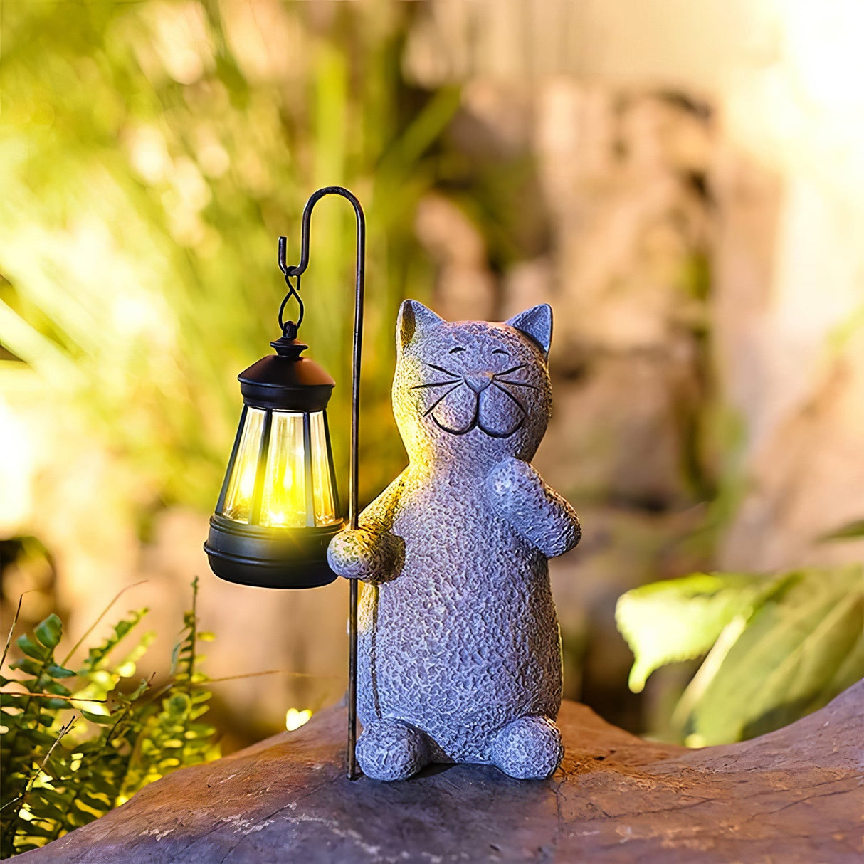GoldLuxe Leuchtende Katzenfigur | LED-Deko-Licht | Elegante Katzenlampe für Zuhause