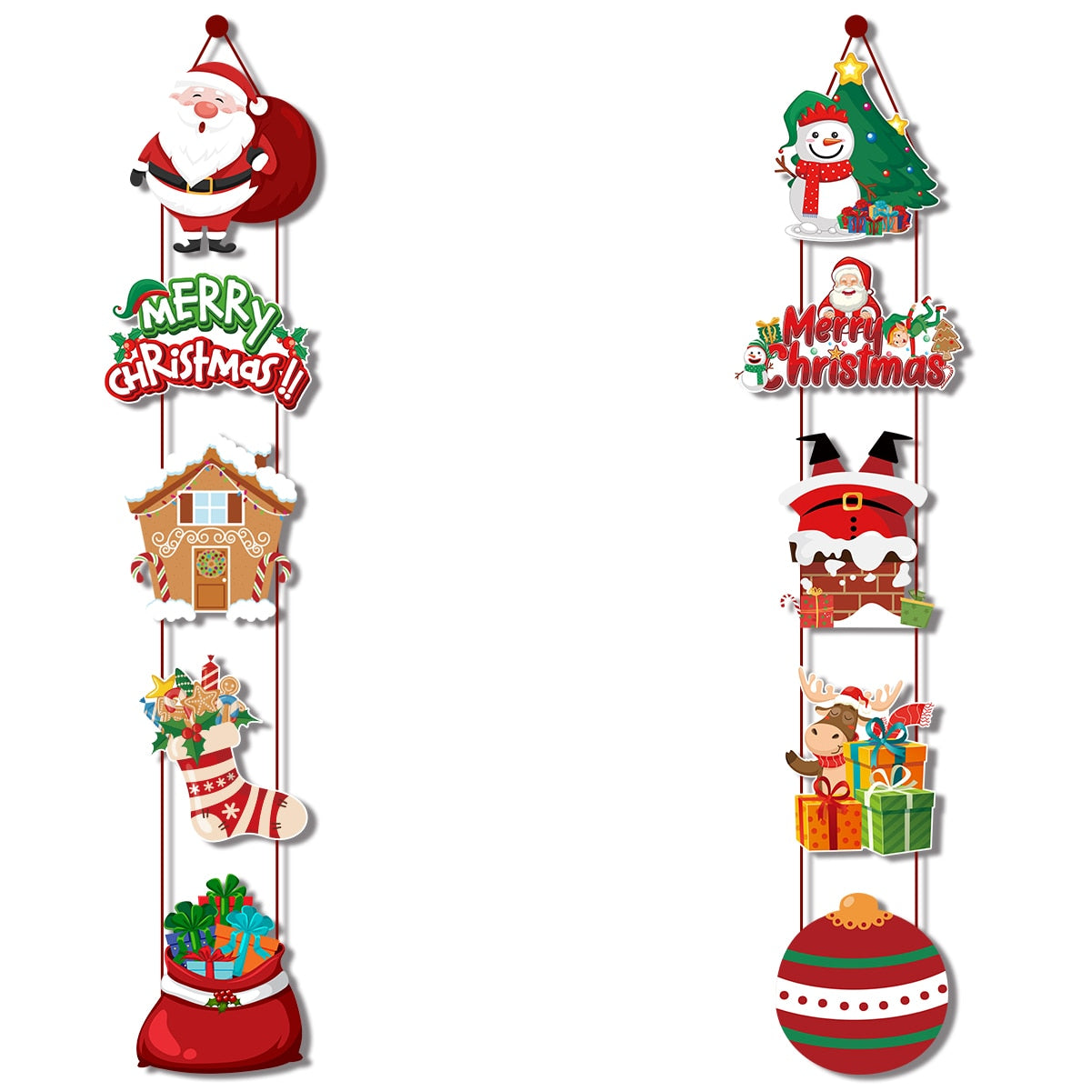 FestiveCharm Weihnachtsbanner | Türhängend | Weihnachtsmann & Schneemann | Weihnachtsdeko 2024