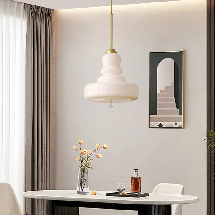 LumaForm Bauhaus Glas Pendelleuchte | Elegantes Kürbis-Design | Dimmbares Licht | Moderne Deckenleuchte