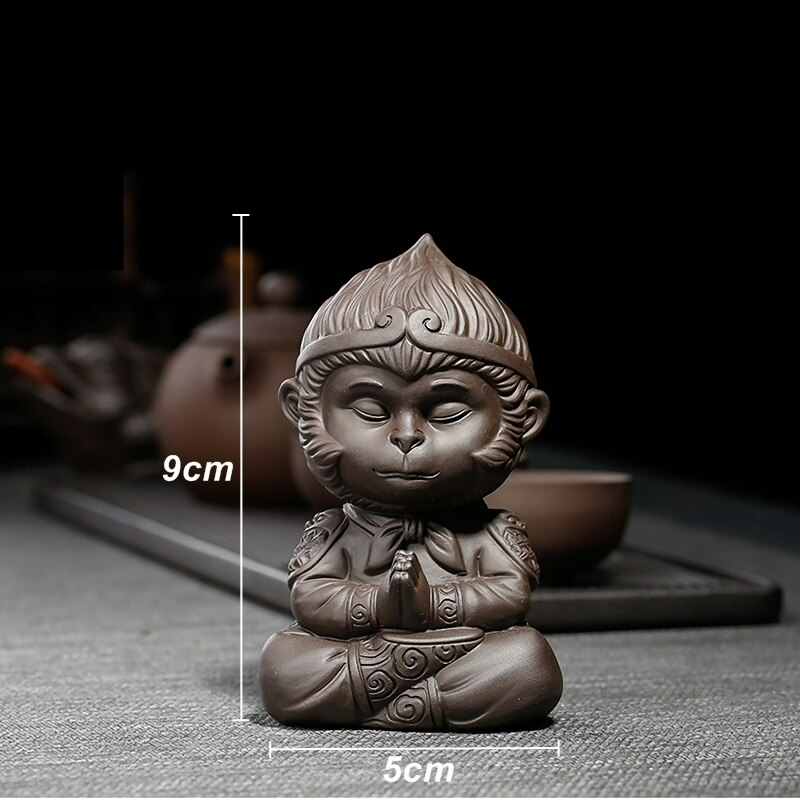 MonkeyKing Teesalon Ornament | Asiatische Dekofigur | Elegantes Affenkönig-Design | Dekoration für Zuhause & Teezeremonien