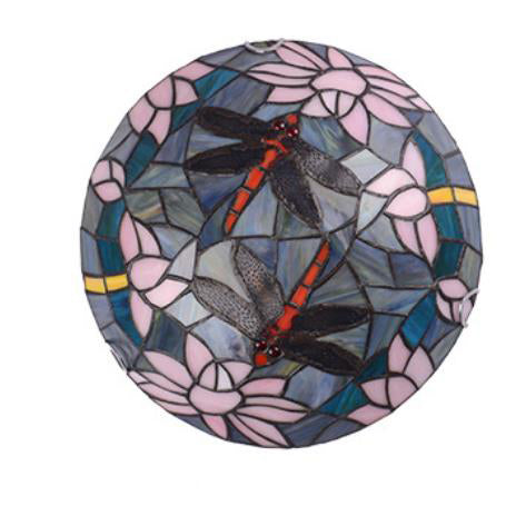 VitraFly Tiffany Deckenleuchte | Vintage Dragonfly Design | Buntes Glas | 2/3-Licht Flush Mount | Exklusive Beleuchtung