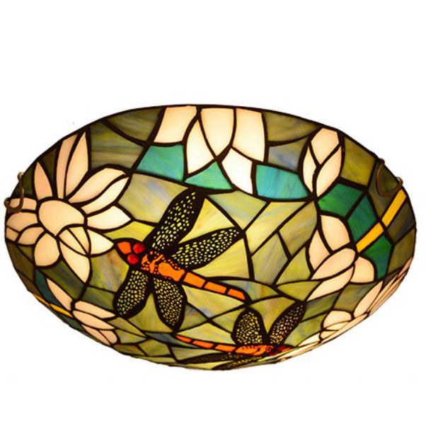 VitraFly Tiffany Deckenleuchte | Vintage Dragonfly Design | Buntes Glas | 2/3-Licht Flush Mount | Exklusive Beleuchtung