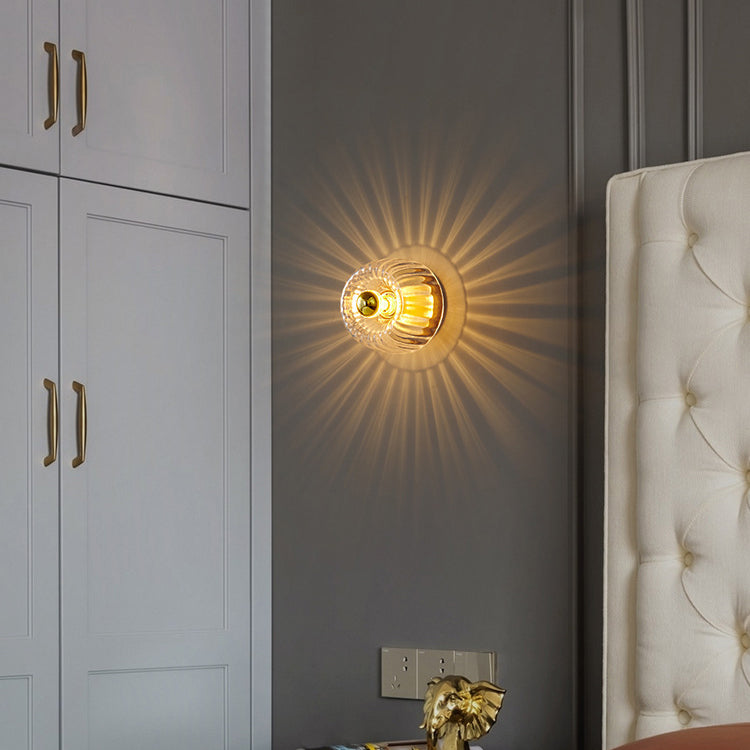 Solara Luxury Glas-Design Deckenleuchte | Kupfer-Sonnengestaltung | Wand- & Deckenmontage | Premium Wohnambiente