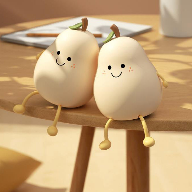 Pearlum Kreative LED Nachtlampe | Silikon Birnenform | USB-Tischleuchte | Sieben Farben Stimmungslicht