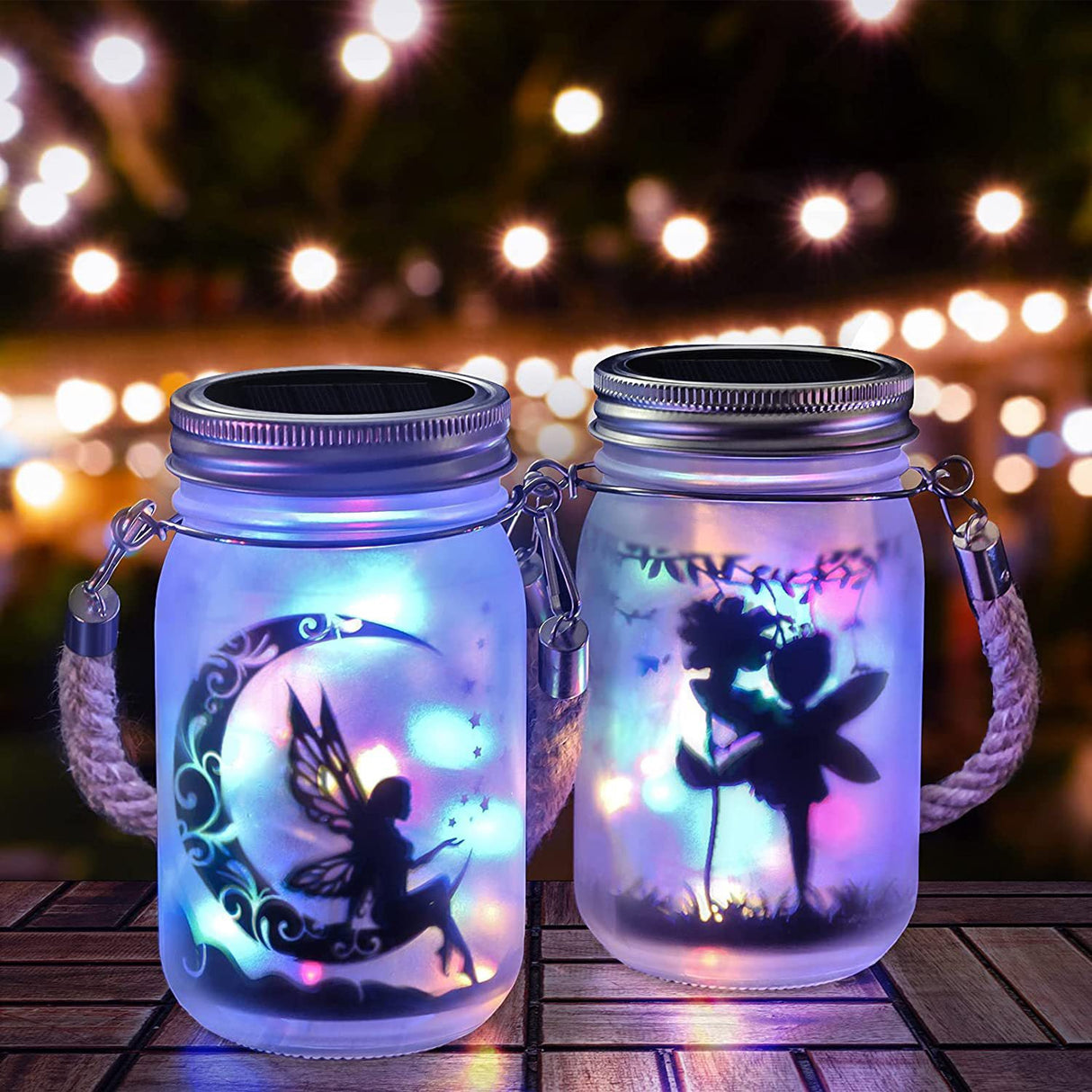 GlowJar Solar Märchenlicht | LED Glaslaterne | Frostglas für Garten & Terrasse | Outdoor Deko mit Solarbetrieb
