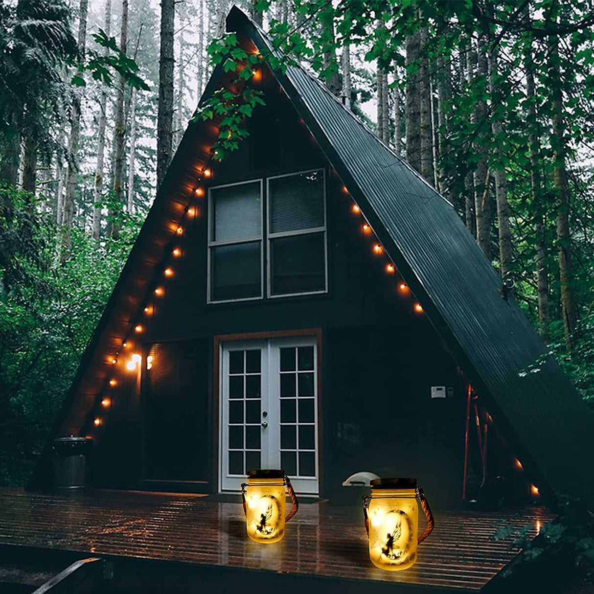 GlowJar Solar Märchenlicht | LED Glaslaterne | Frostglas für Garten & Terrasse | Outdoor Deko mit Solarbetrieb