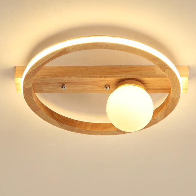 Velustra Nordic Holz LED Deckenleuchte | Modernes Design | Energieeffizient | Runde Holzlampe für Zuhause