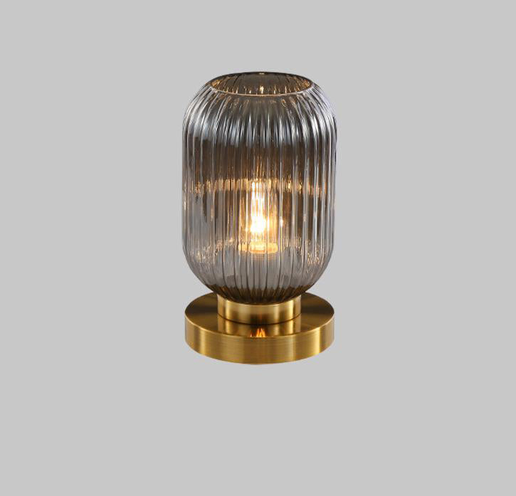 LunaStripe Nordic Design Glas Oval Tischlampe | 1 Licht | Dekorative Beleuchtung für Zuhause