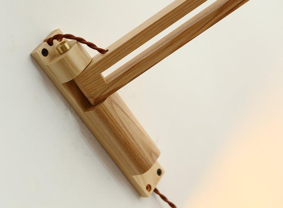 LumiFold Nordic Design Wandlampe | Milchweißes Glas | Holzdesign | Verstellbar | Stilvoll für Zuhause