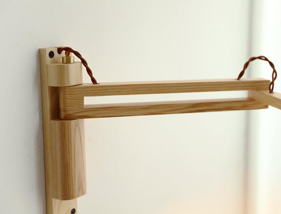 LumiFold Nordic Design Wandlampe | Milchweißes Glas | Holzdesign | Verstellbar | Stilvoll für Zuhause