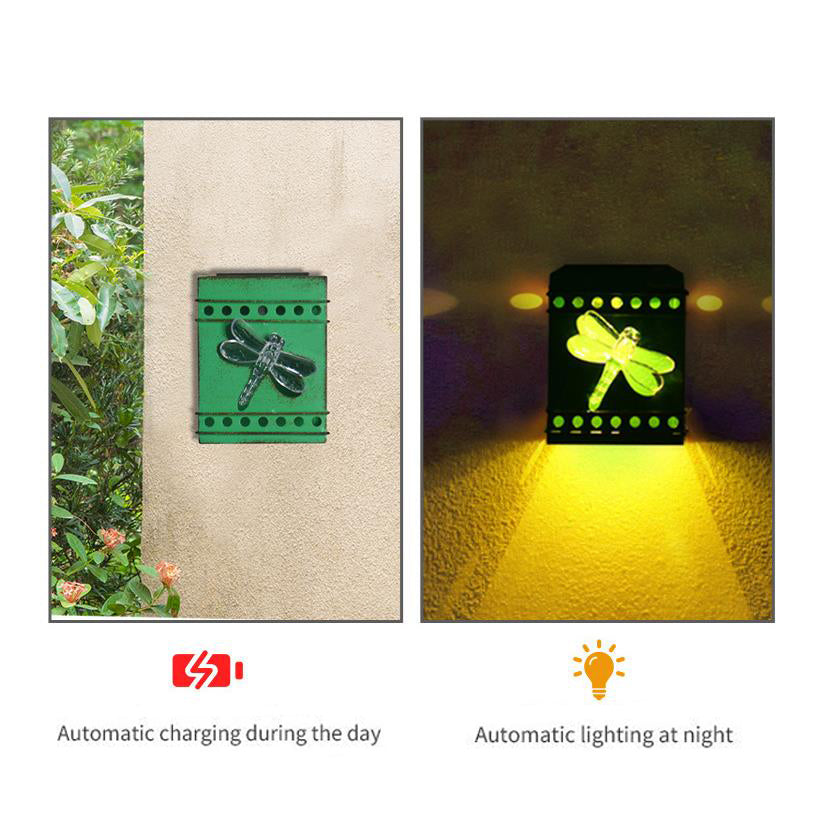 SolarForge Retro Solar Wandlampe | Quadratisches Box-Design | Aged Iron | LED Outdoor Beleuchtung