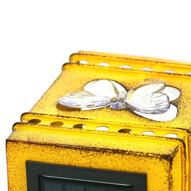 SolarForge Retro Solar Wandlampe | Quadratisches Box-Design | Aged Iron | LED Outdoor Beleuchtung