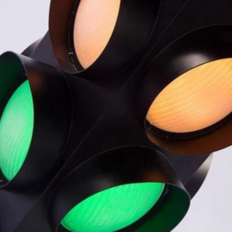 LumoStop Retro Pendelleuchte | Ampel-Design | Eisen & Glas | LED Beleuchtung