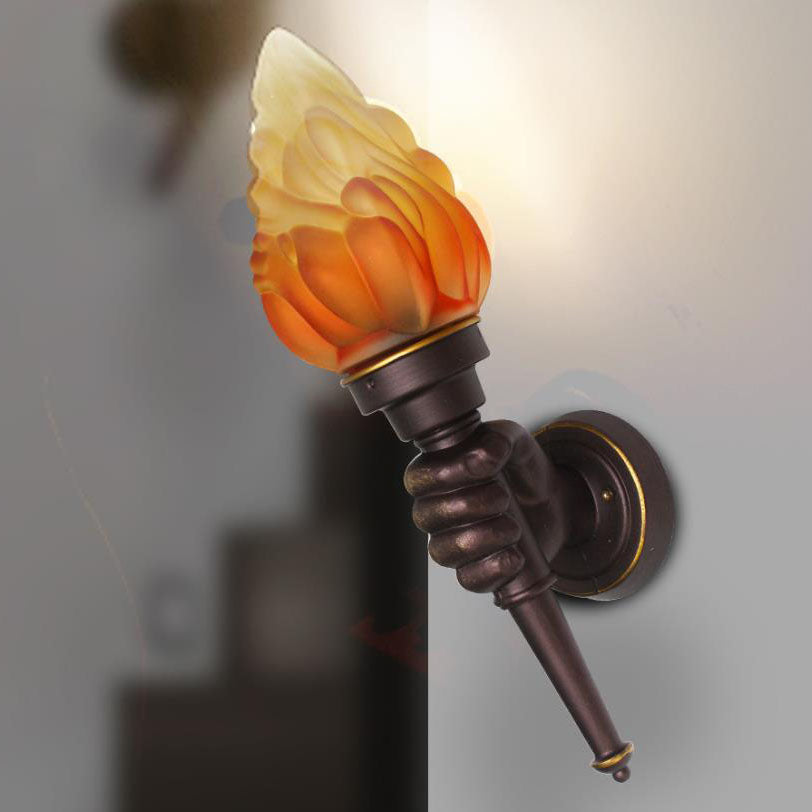Torcina FlameGlow Wandleuchte | Vintage Design | Fackelstil | 1-flammig | Kreative Wandbeleuchtung