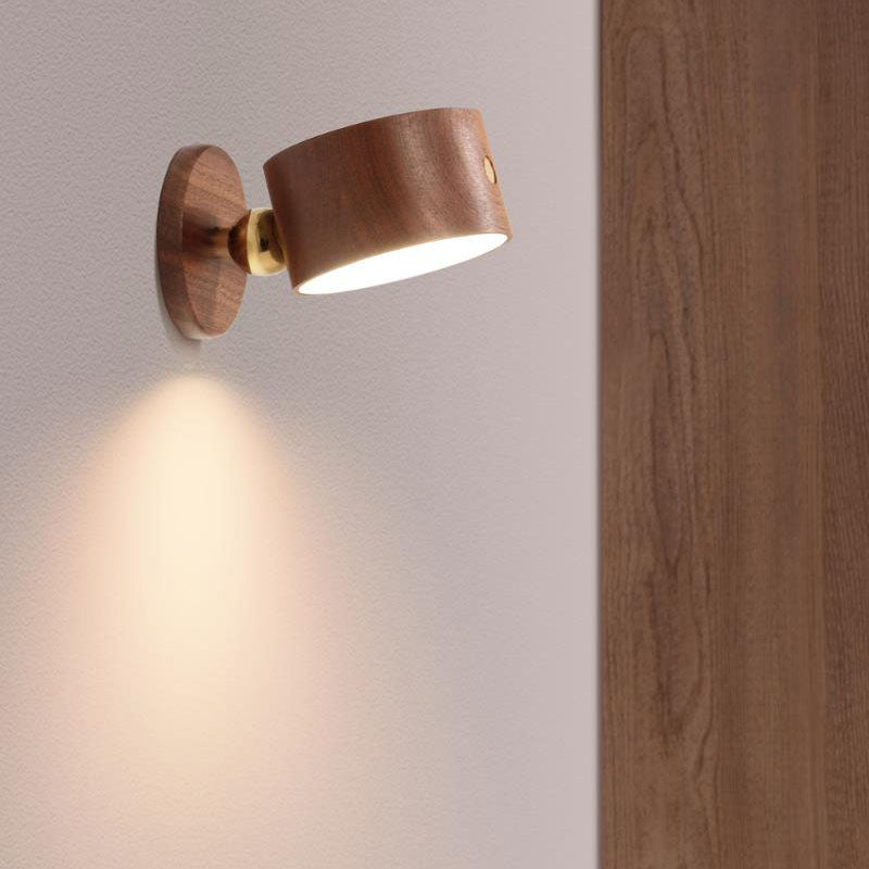 LumaWood Magnetische USB LED Wandlampe | Wiederaufladbar | Touch-Steuerung | Nachtlicht aus Holz