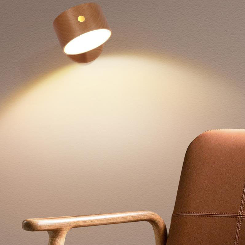 LumaWood Magnetische USB LED Wandlampe | Wiederaufladbar | Touch-Steuerung | Nachtlicht aus Holz