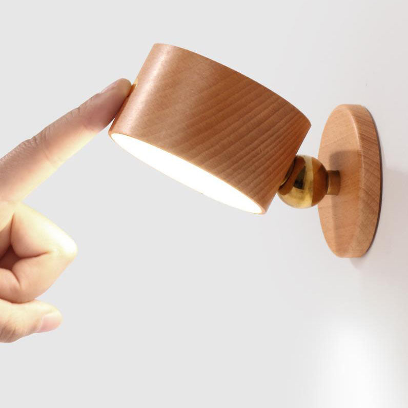 LumaWood Magnetische USB LED Wandlampe | Wiederaufladbar | Touch-Steuerung | Nachtlicht aus Holz