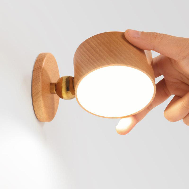 LumaWood Magnetische USB LED Wandlampe | Wiederaufladbar | Touch-Steuerung | Nachtlicht aus Holz