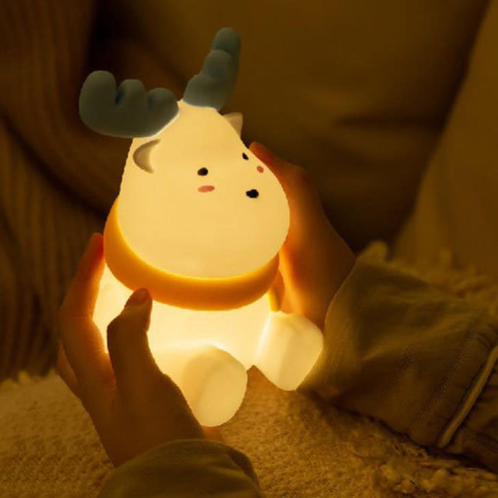 GlowMoose LED Nachtlicht | Kreatives Design | Silikon Touch Lampe | Stimmungsvolles Licht