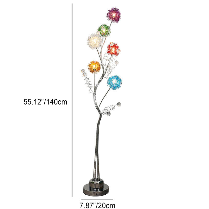 LumiBranch Aluminium Stehlampe | Kreatives Design | Rustikale Baumästhetik | 6-Licht Dekorlampe