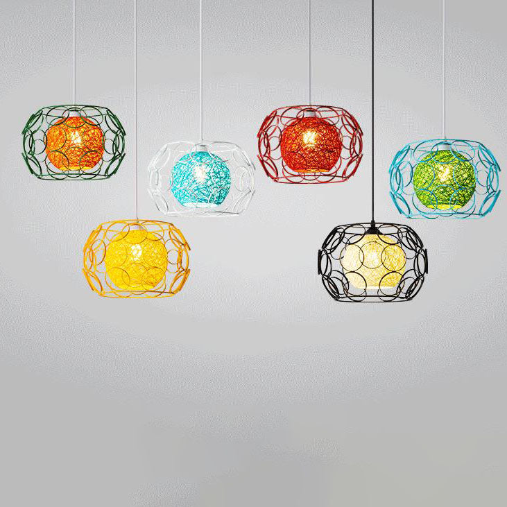 HempGlow Kreative Pendelleuchte aus Hanfgeflecht | Modernes Design | Einzigartiger Lichtakzent | Hängeleuchte für Zuhause