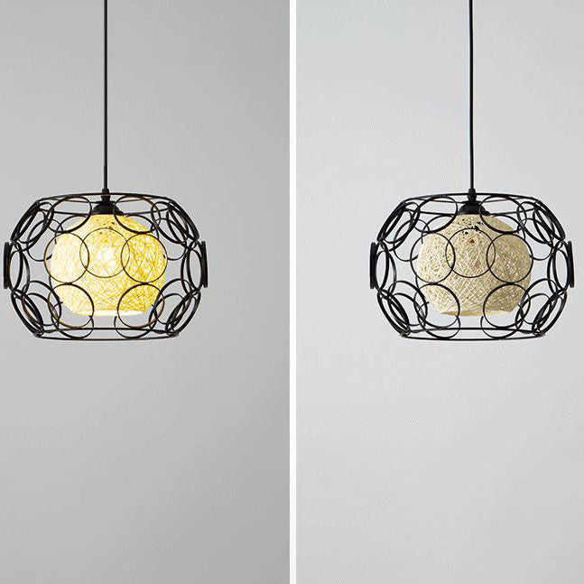 HempGlow Kreative Pendelleuchte aus Hanfgeflecht | Modernes Design | Einzigartiger Lichtakzent | Hängeleuchte für Zuhause