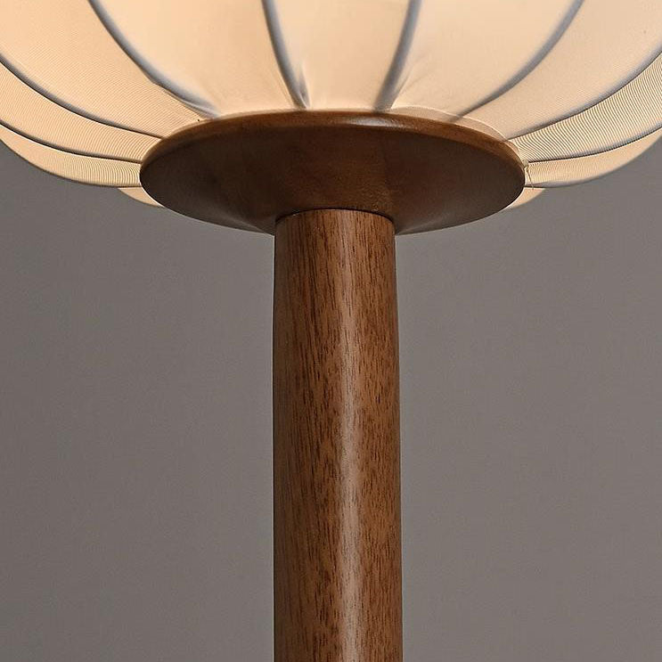 HikariZen Japanische Stehlampe | Rosewood-Basis & Seidenlampenschirm | 1-flammig | Zen-inspiriertes Design für Wohnräume & Büros
