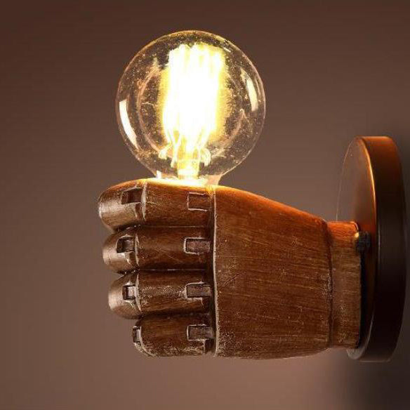 CastForte Vintage Wandlampe mit Harz-Faust-Design | 1 Licht | Einzigartige Beleuchtung für Wohnzimmer & Büro