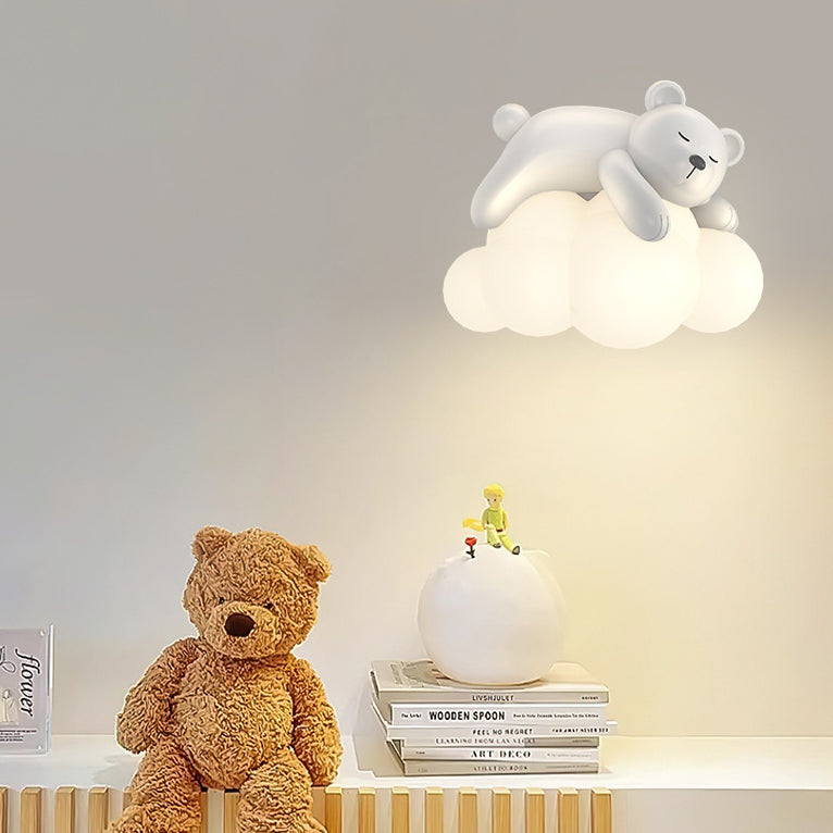 CuddleBright LED Wandleuchte für Kinder | Dimmbare Helligkeit | Bär & Hase Design | Nordic Stil