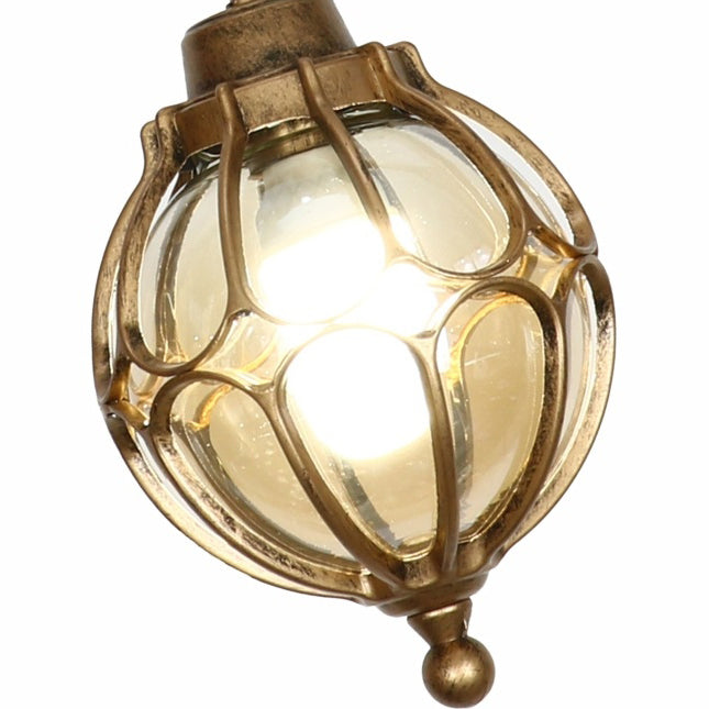 EuroLuxe Aluminium Pendelleuchte | Wasserdicht | Außenleuchte mit Glaskugel | Garten & Terrasse