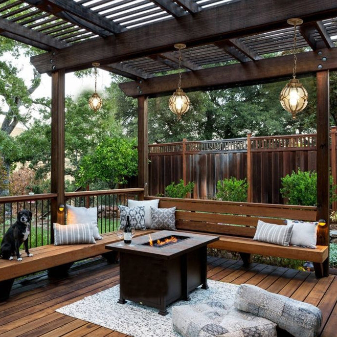 EuroLuxe Aluminium Pendelleuchte | Wasserdicht | Außenleuchte mit Glaskugel | Garten & Terrasse