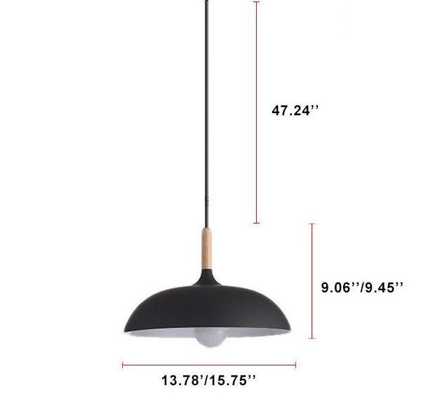 WoodDome Moderne Pendelleuchte | Holz-Metall-Design | LED-Lampe | Dome-Stil | Verschiedene Größen & Farben