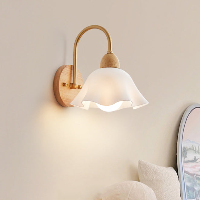 CeramiLume Kreatives Wandlicht | Holz & Keramik | 1-flammige Wandlampe | Wohnraumbeleuchtung