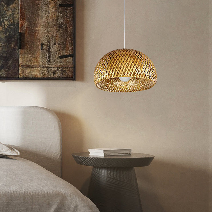 BambooHaven Hängeleuchte | Rustikaler Stil | Handgefertigt | Umweltfreundliche Bambuslampe | Dekorative Pendelleuchte