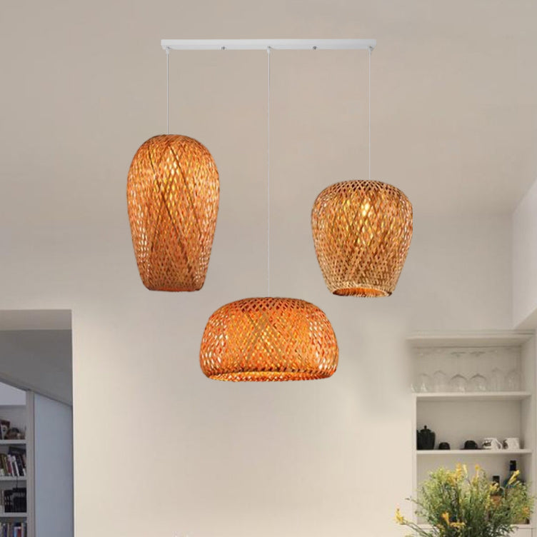 BambooHaven Hängeleuchte | Rustikaler Stil | Handgefertigt | Umweltfreundliche Bambuslampe | Dekorative Pendelleuchte