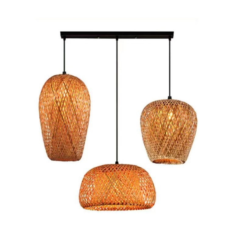 BambooHaven Hängeleuchte | Rustikaler Stil | Handgefertigt | Umweltfreundliche Bambuslampe | Dekorative Pendelleuchte