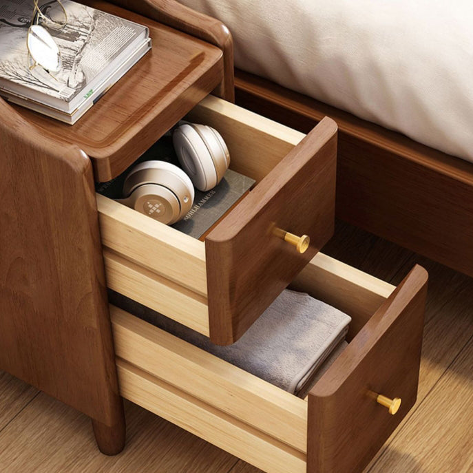 WoodEraBox Minimalistischer Nachttisch | Massivholz | 2 Schubladen | Modernes Design | Perfekt für Schlafzimmer