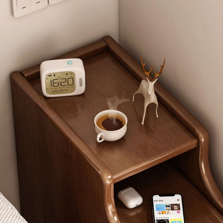 WoodEraBox Minimalistischer Nachttisch | Massivholz | 2 Schubladen | Modernes Design | Perfekt für Schlafzimmer