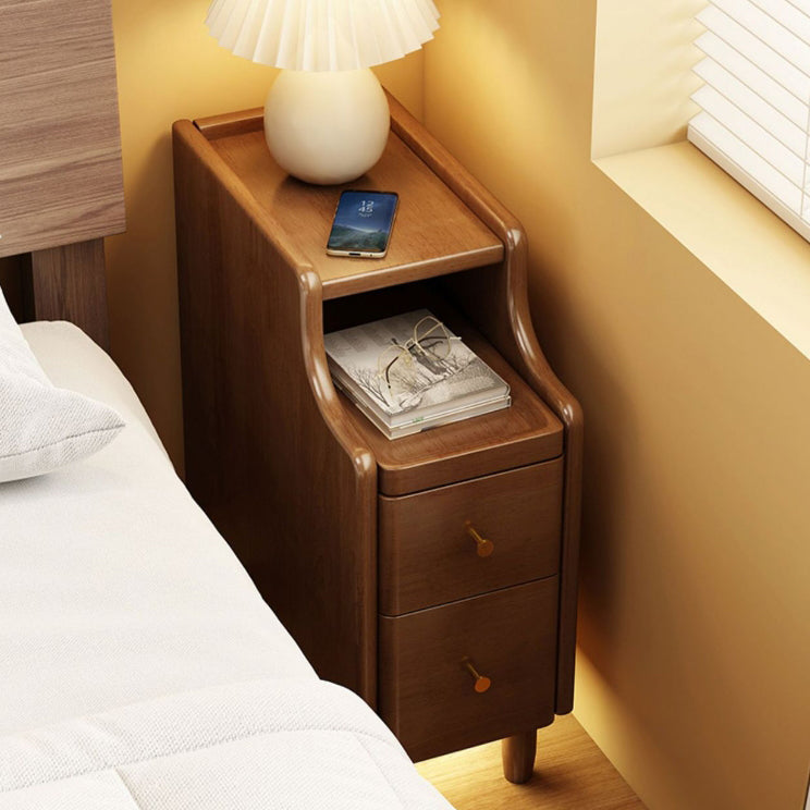 WoodEraBox Minimalistischer Nachttisch | Massivholz | 2 Schubladen | Modernes Design | Perfekt für Schlafzimmer