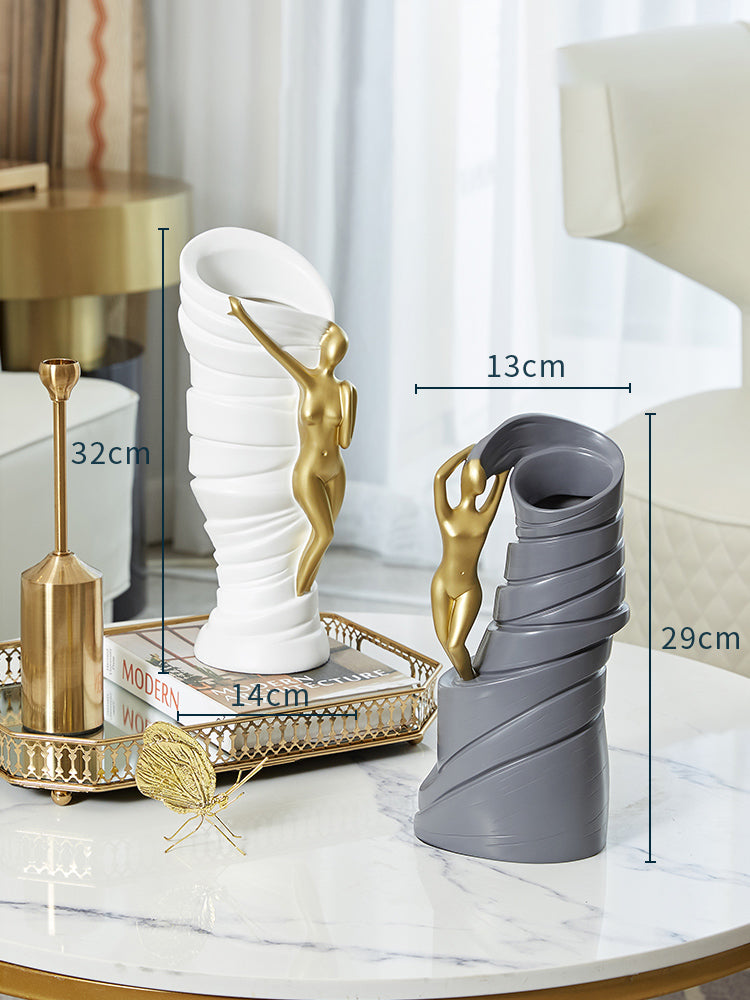 TwistElegance Moderne Kunst-Vase | Dekoratives Highlight | Skulpturales Design für Zuhause