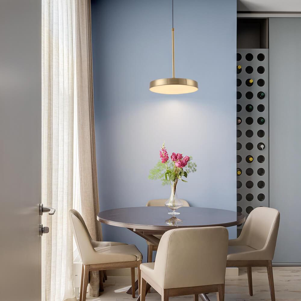 DrumAura – Minimalistisches LED Pendelleuchte Design | Modern | Metall | Warmes Licht | Wohnzimmer & Esszimmer