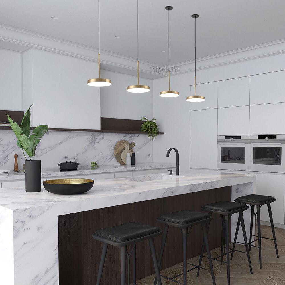 DrumAura – Minimalistisches LED Pendelleuchte Design | Modern | Metall | Warmes Licht | Wohnzimmer & Esszimmer