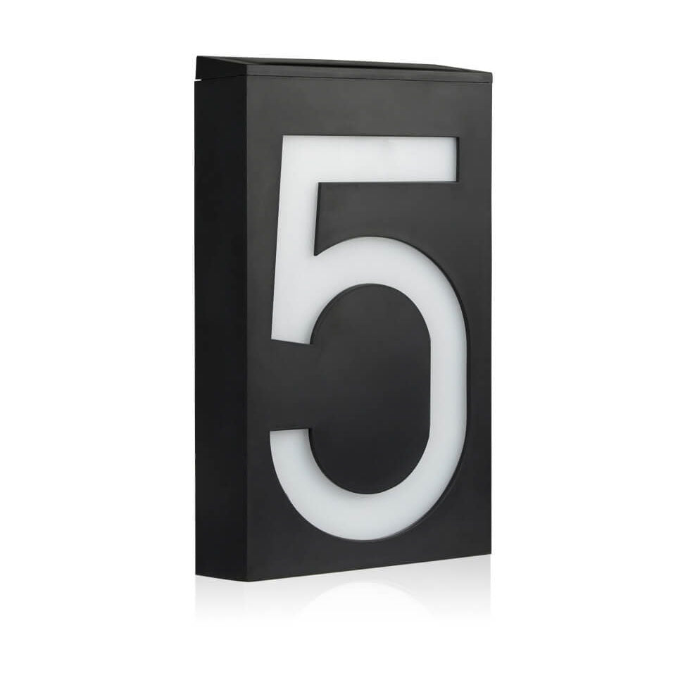 LumenSign Solar LED Wandleuchte | Türschild mit RGB-Beleuchtung | Außenleuchte | Modernes Design