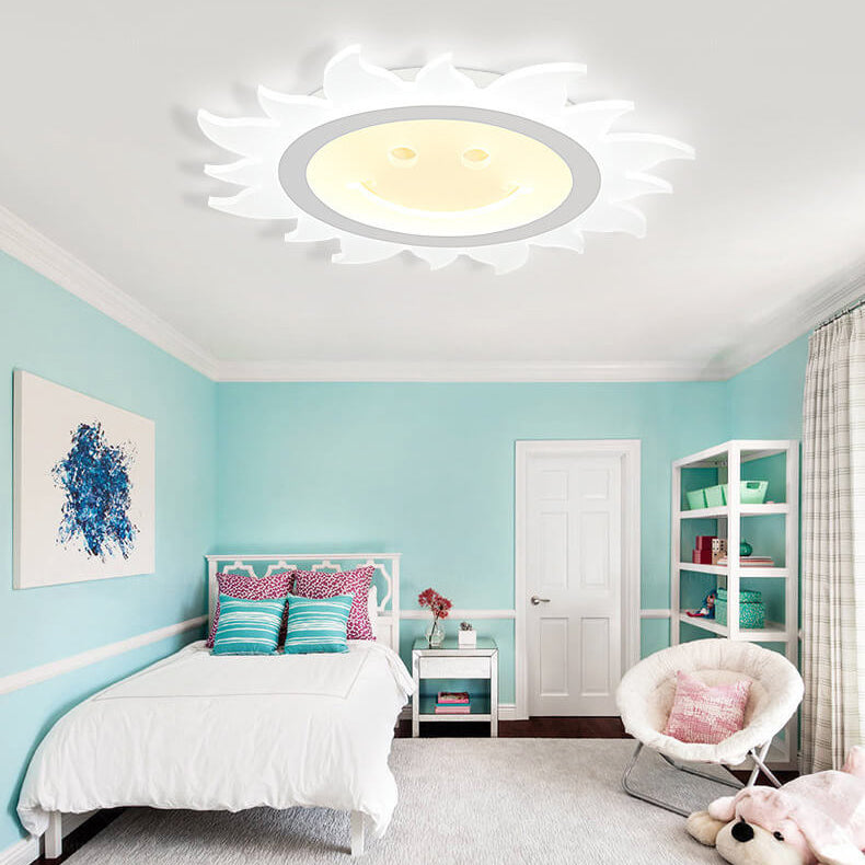 SunnyGlow Smiley LED Deckenleuchte | Cartoon Design | Warm- & Weißlicht | Dimmbar | Kinderzimmer